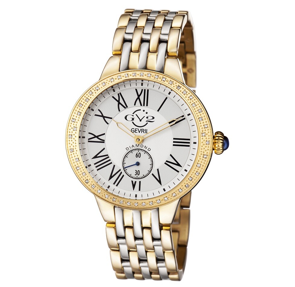 GV2 by Gevril Astor Quartz Diamond White Dial Ladies Watch 9105