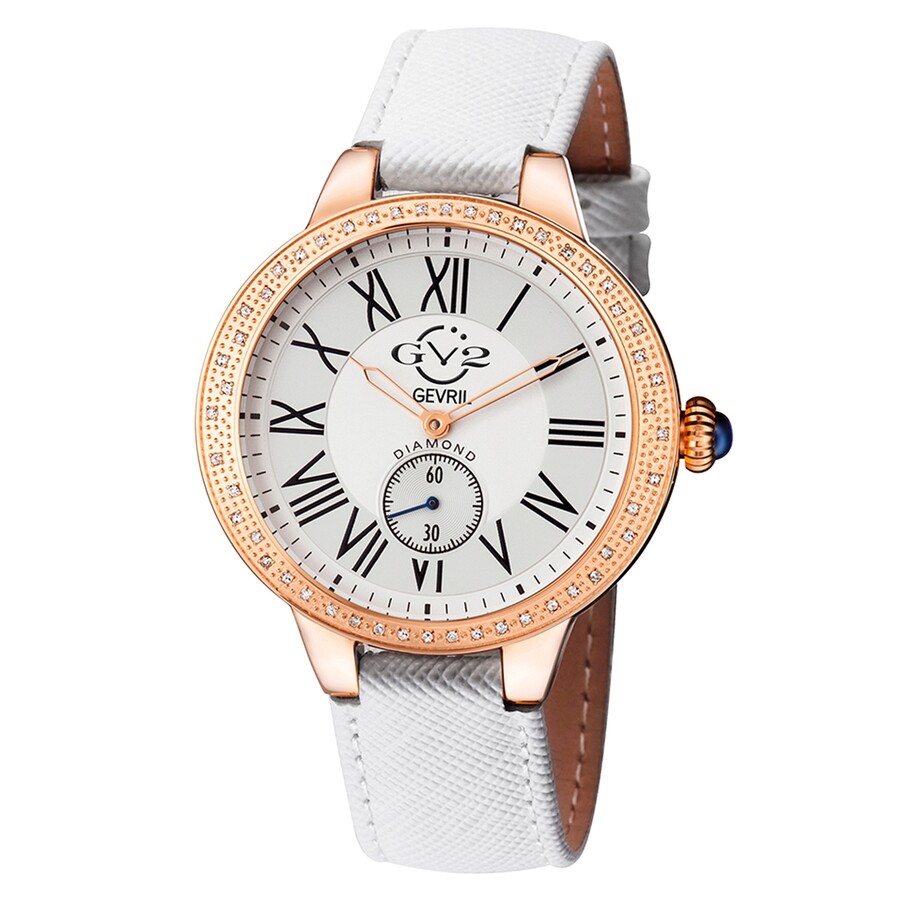 GV2 by Gevril Astor Quartz White Dial Ladies Watch 9104.2
