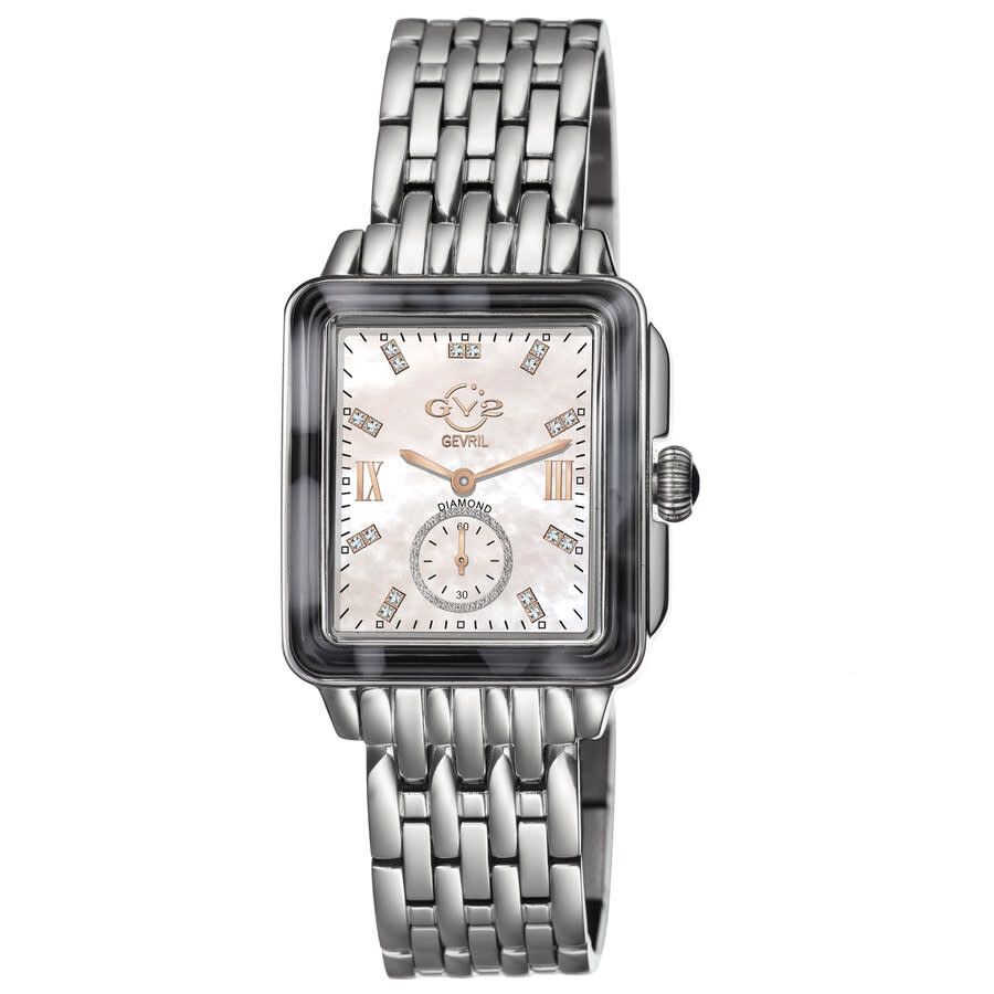 GV2 by Gevril Bari Tortoise Diamond Mother of Pearl Dial Ladies Watch 9244B