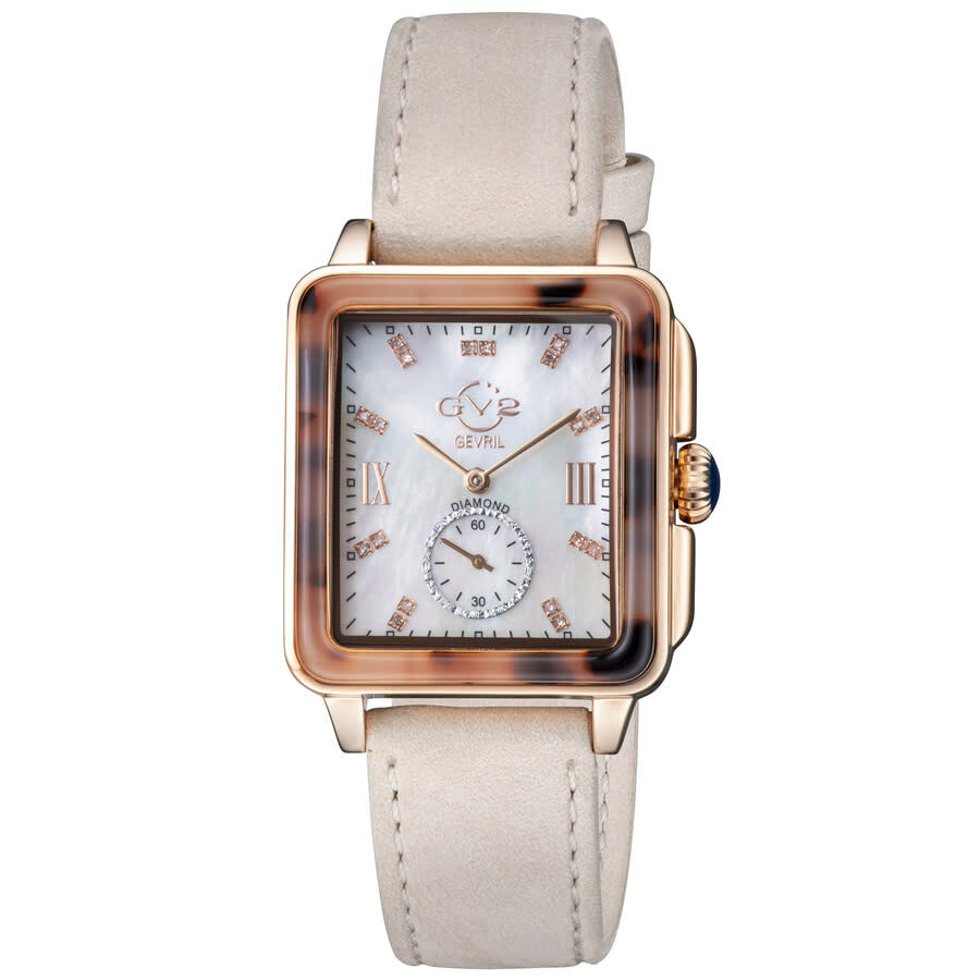 GV2 by Gevril Bari Tortoise Mother of Pearl Dial Ladies Watch 9242