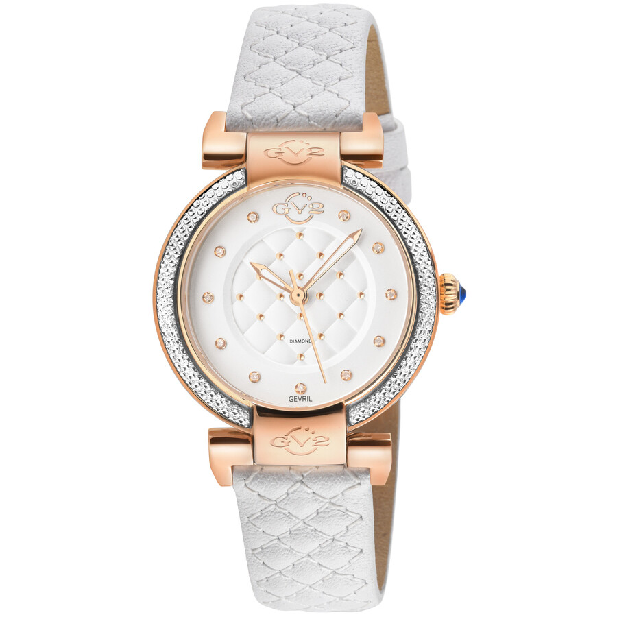 GV2 by Gevril Berletta Quartz Diamond White Dial Ladies Watch 1542
