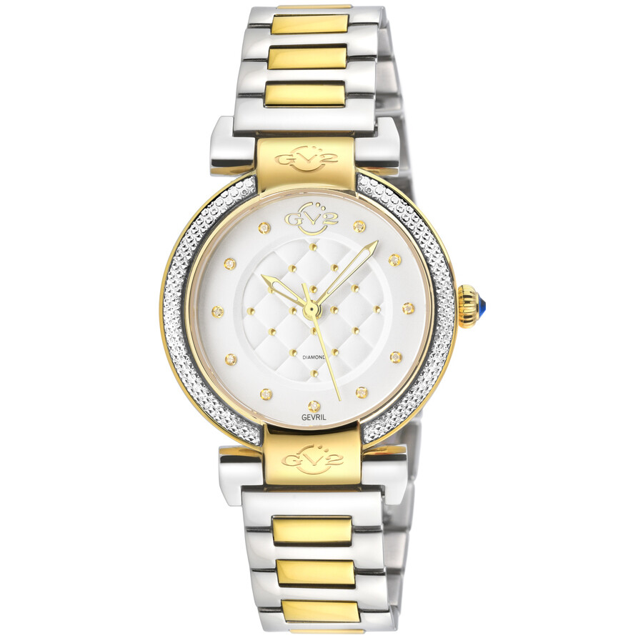 GV2 by Gevril Berletta Quartz Diamond White Dial Ladies Watch 1545B