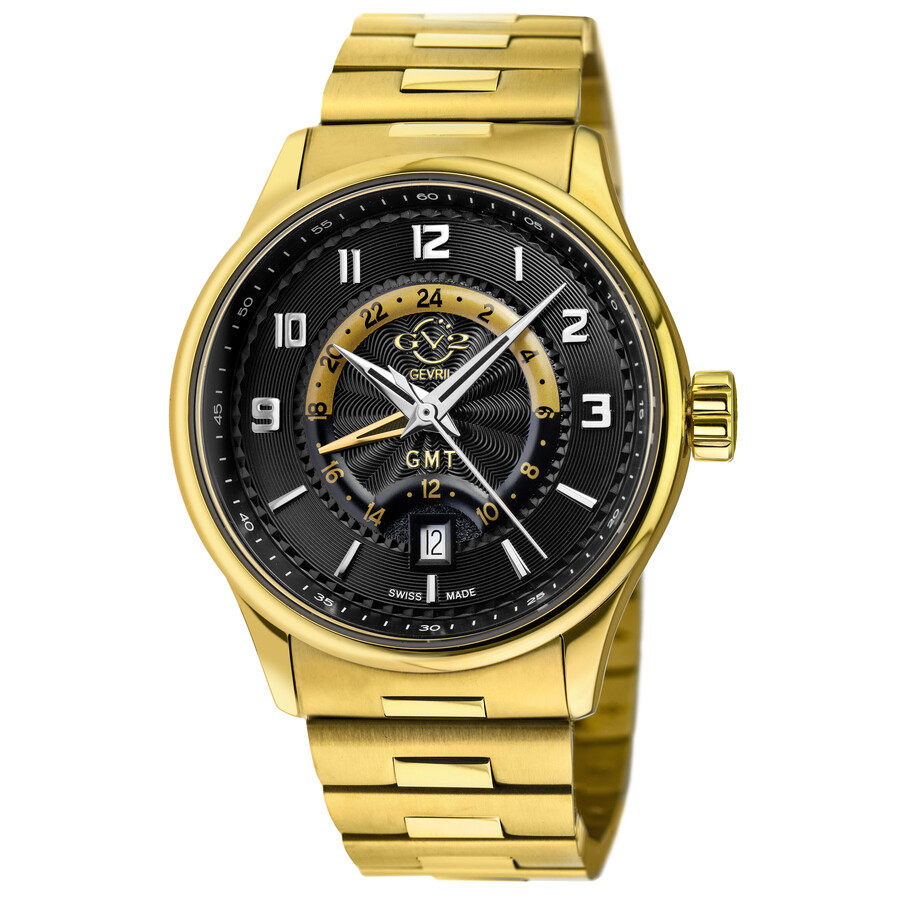 GV2 by Gevril Giromondo Quartz Black Dial Men's Watch 42306B