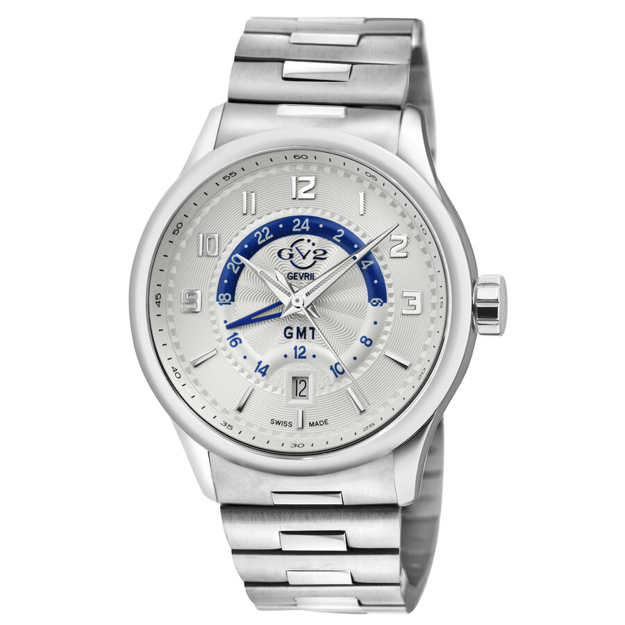 GV2 by Gevril Giromondo Quartz Silver Dial Men's Watch 42301B
