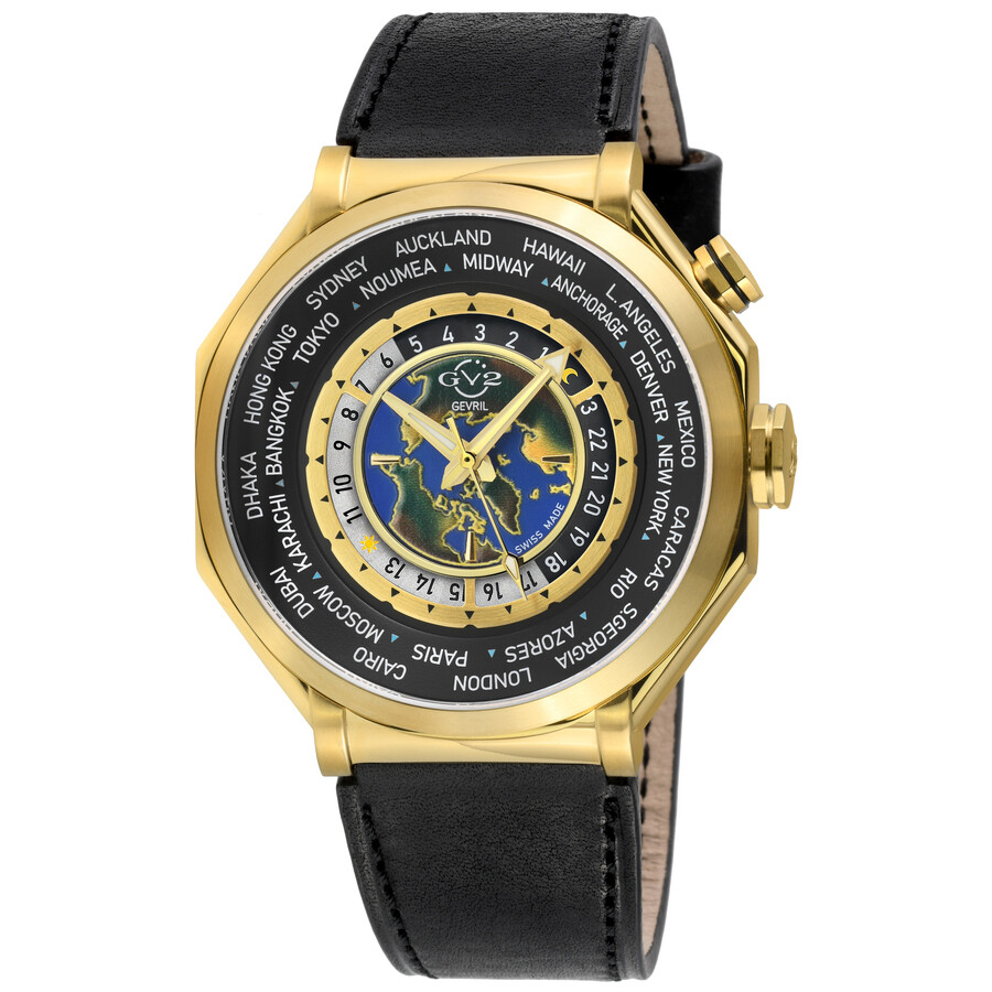 GV2 by Gevril Marchese Quartz Black Dial Men's Watch 42433