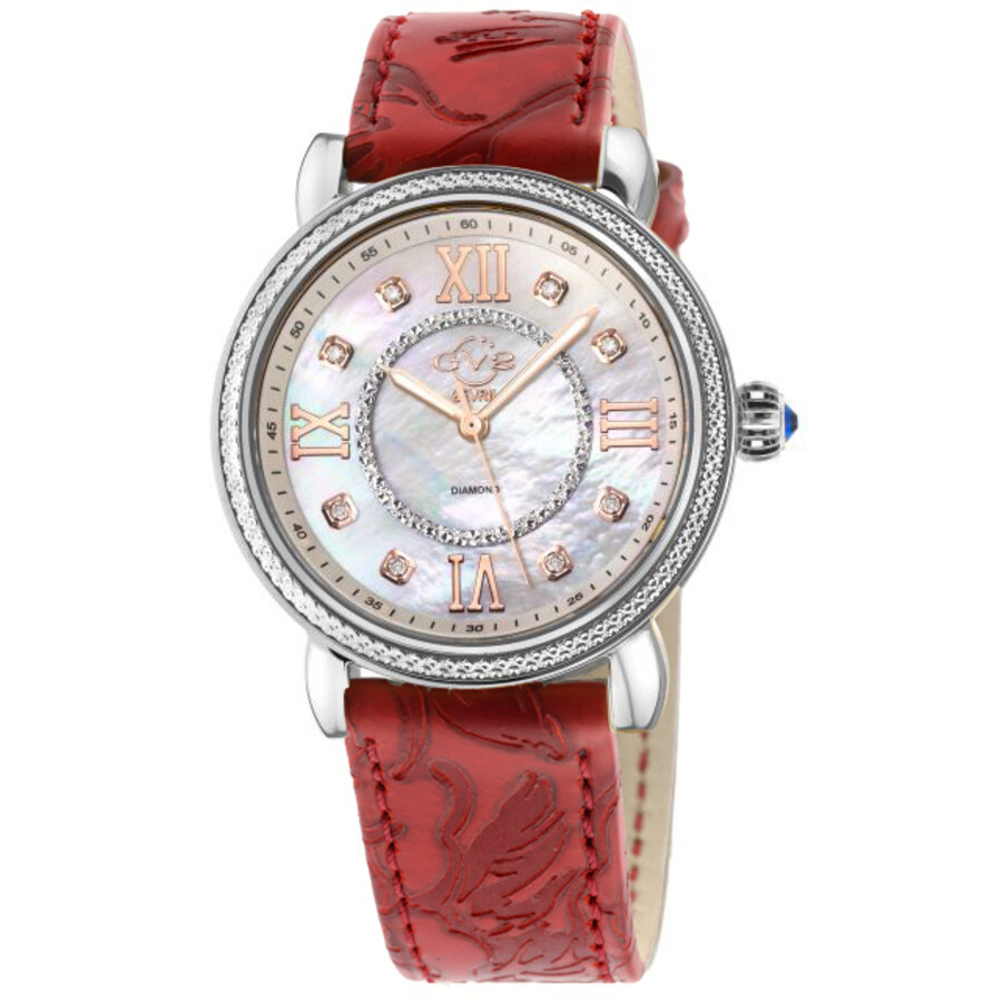 GV2 by Gevril Marsala Mother of Pearl Dial Ladies Watch 9860L.1