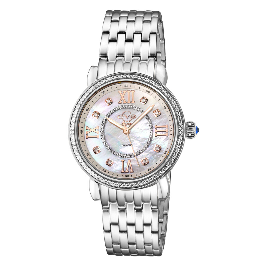 GV2 by Gevril Marsala Quartz Diamond Ladies Watch 9860B