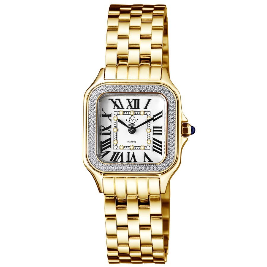 GV2 by Gevril Milan Diamond Quartz White Dial Ladies Watch 12112B