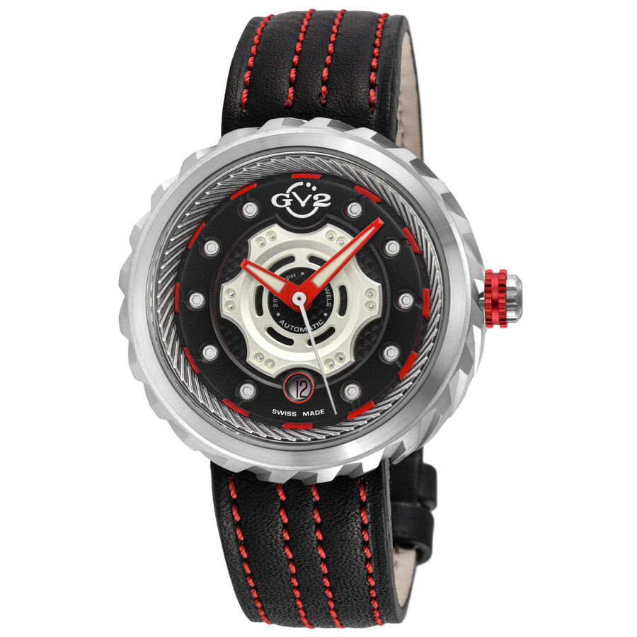 GV2 by Gevril Motorcycle Black Dial Men's Watch 13200