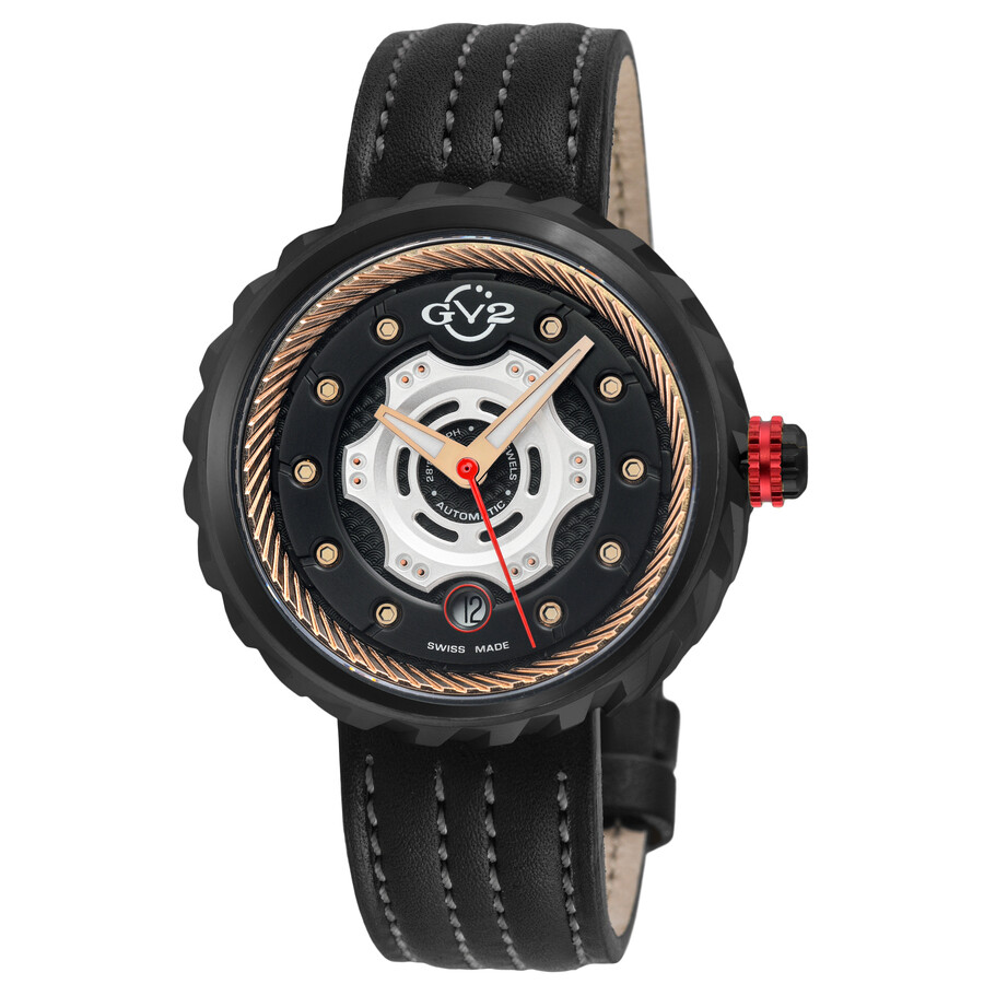 GV2 by Gevril Motorcycle Black Dial Men's Watch 13204