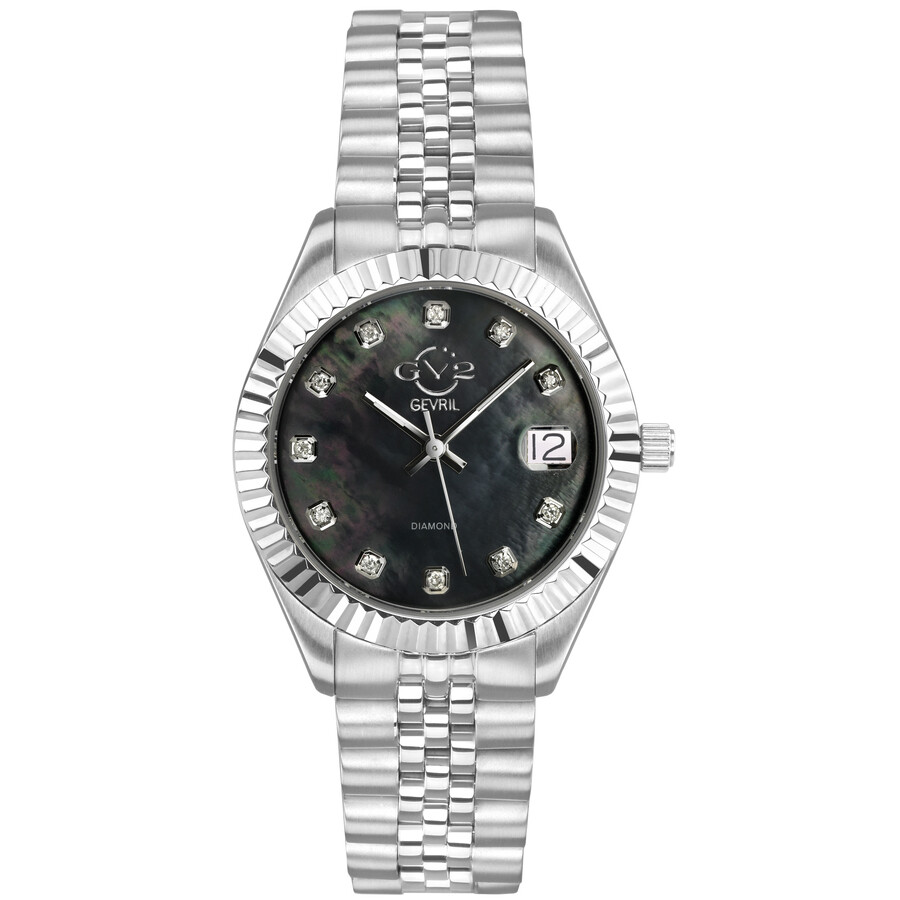 GV2 by Gevril Naples Diamond Mother of Pearl Dial Ladies Watch 12407