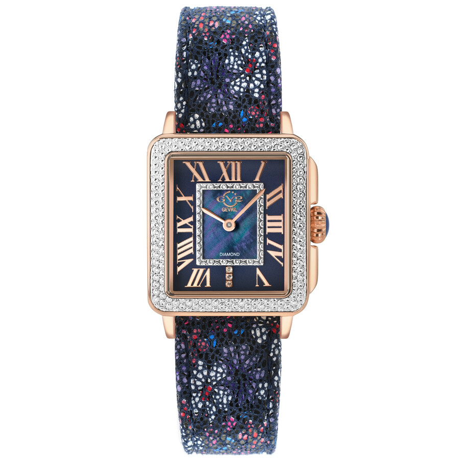 GV2 by Gevril Padova Floral Quartz Mother of Pearl Dial Diamond Ladies Watch 12306F