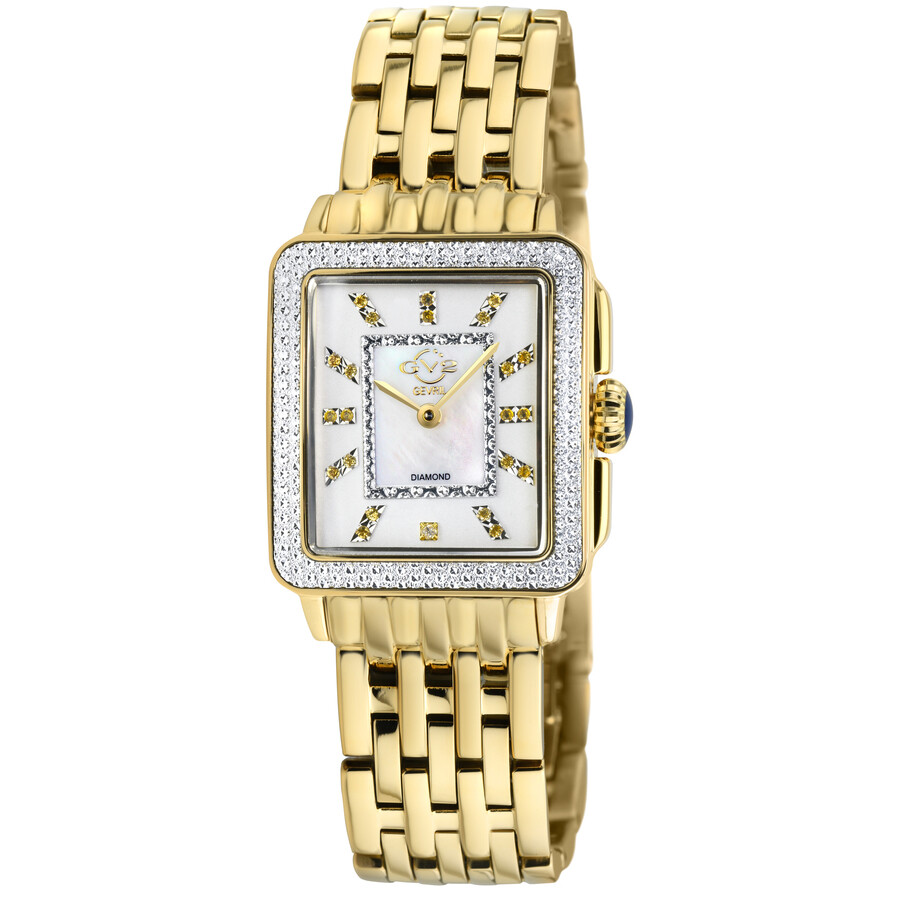 GV2 by Gevril Padova Gemstone Diamond Mother of Pearl Dial Ladies Watch 12331B