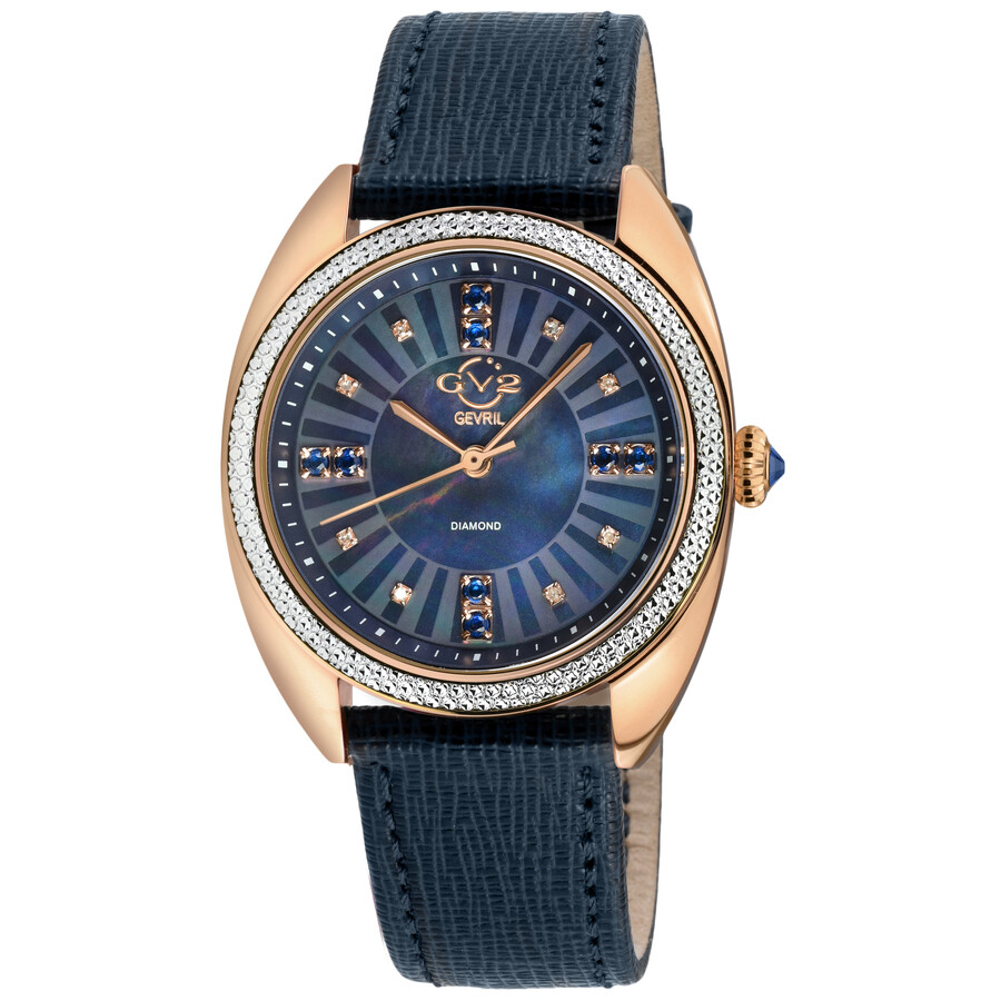 GV2 by Gevril Palermo Diamond Mother of Pearl Dial Ladies Watch 13104