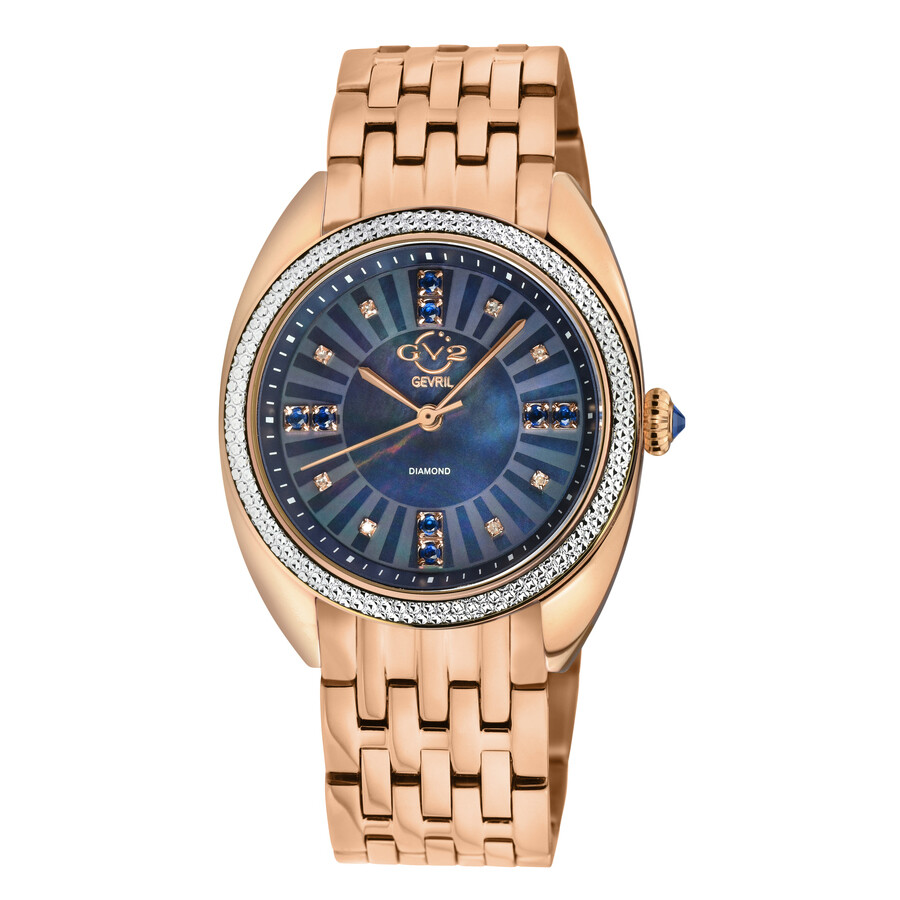 GV2 by Gevril Palermo Diamond Mother of Pearl Dial Ladies Watch 13104B