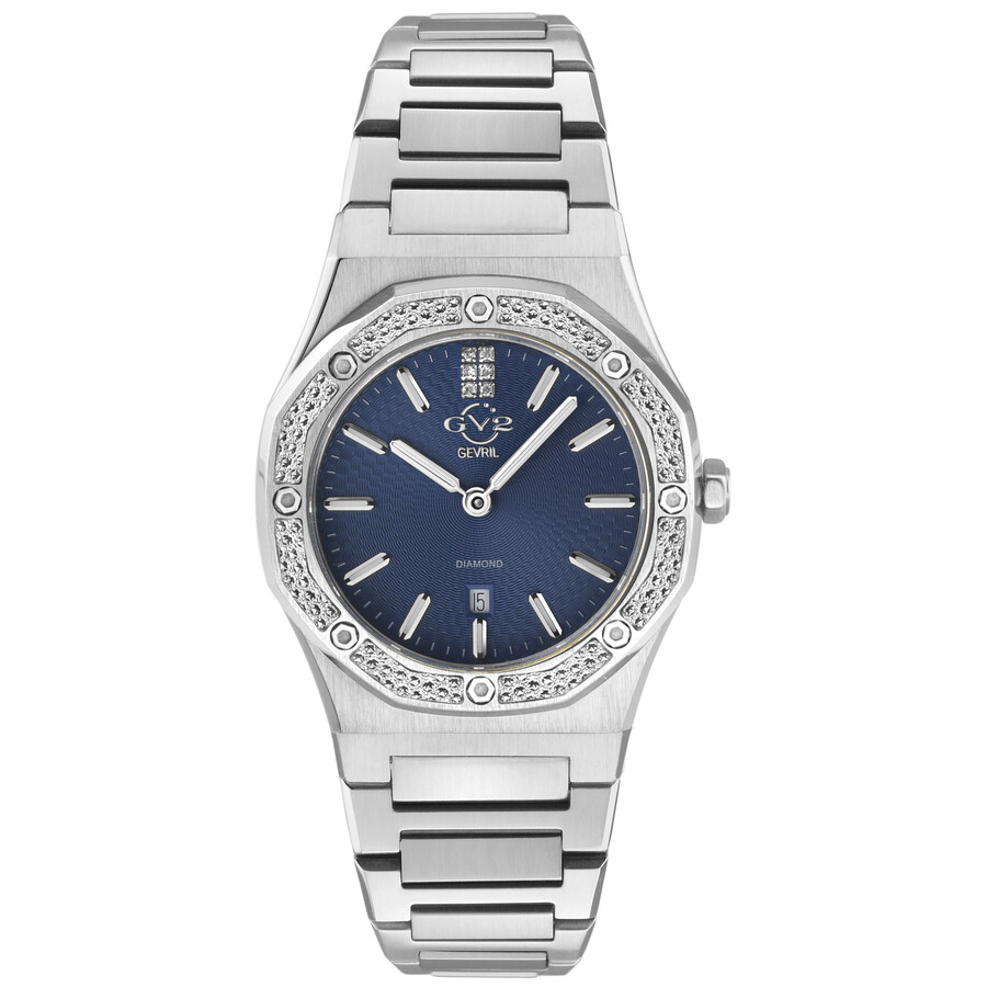GV2 by Gevril Palmanova Quartz Diamond Blue Dial Ladies Watch 12703