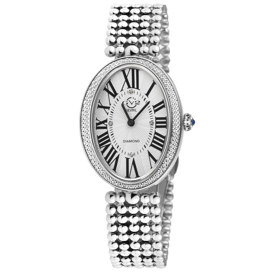 GV2 by Gevril Piazza Navona White Dial Ladies Watch 14800B
