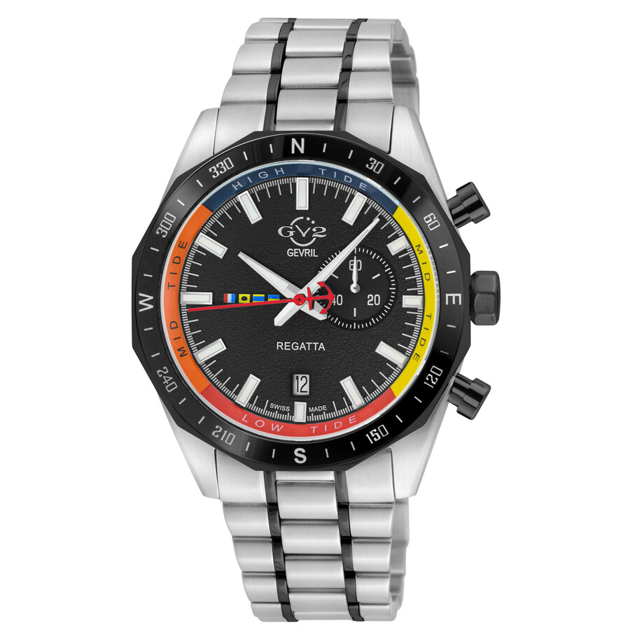 GV2 by Gevril Regatta Black Dial Men's Watch 42705B