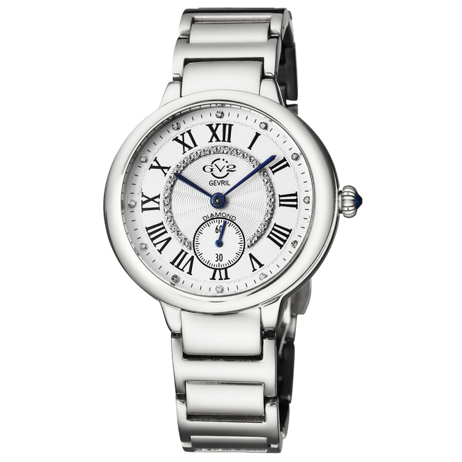 GV2 by Gevril Rome Quartz White Dial Ladies Watch 12200B