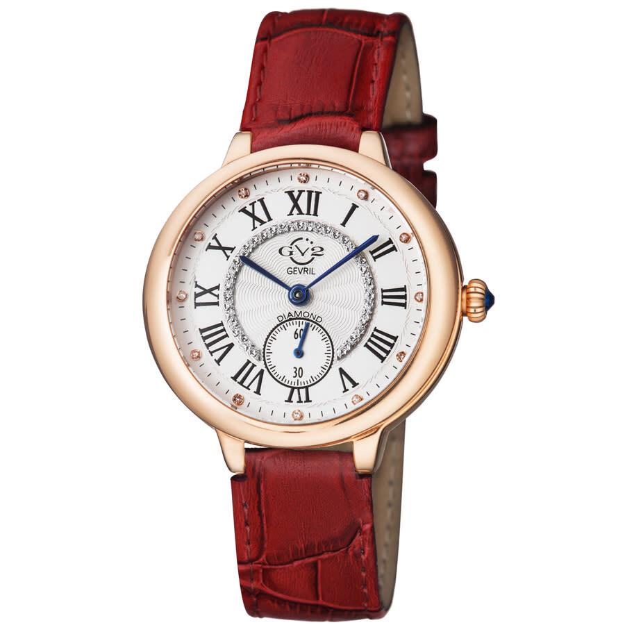 GV2 by Gevril Rome Quartz White Dial Ladies Watch 12201