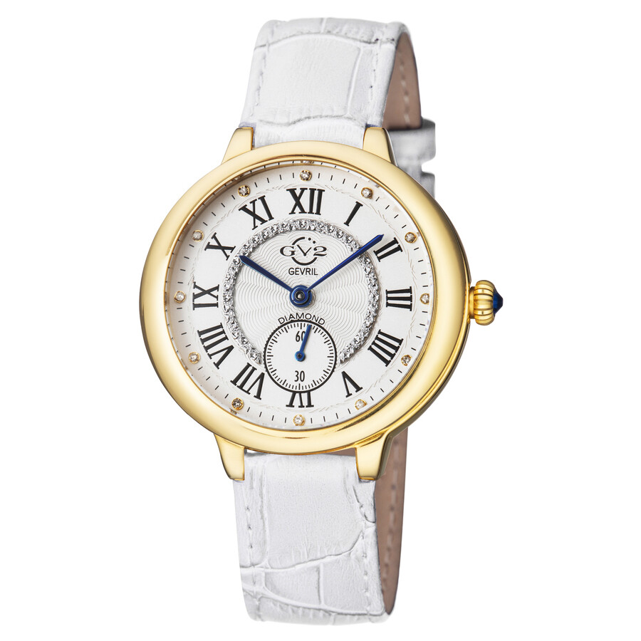 GV2 by Gevril Rome Quartz White Dial Ladies Watch 12202