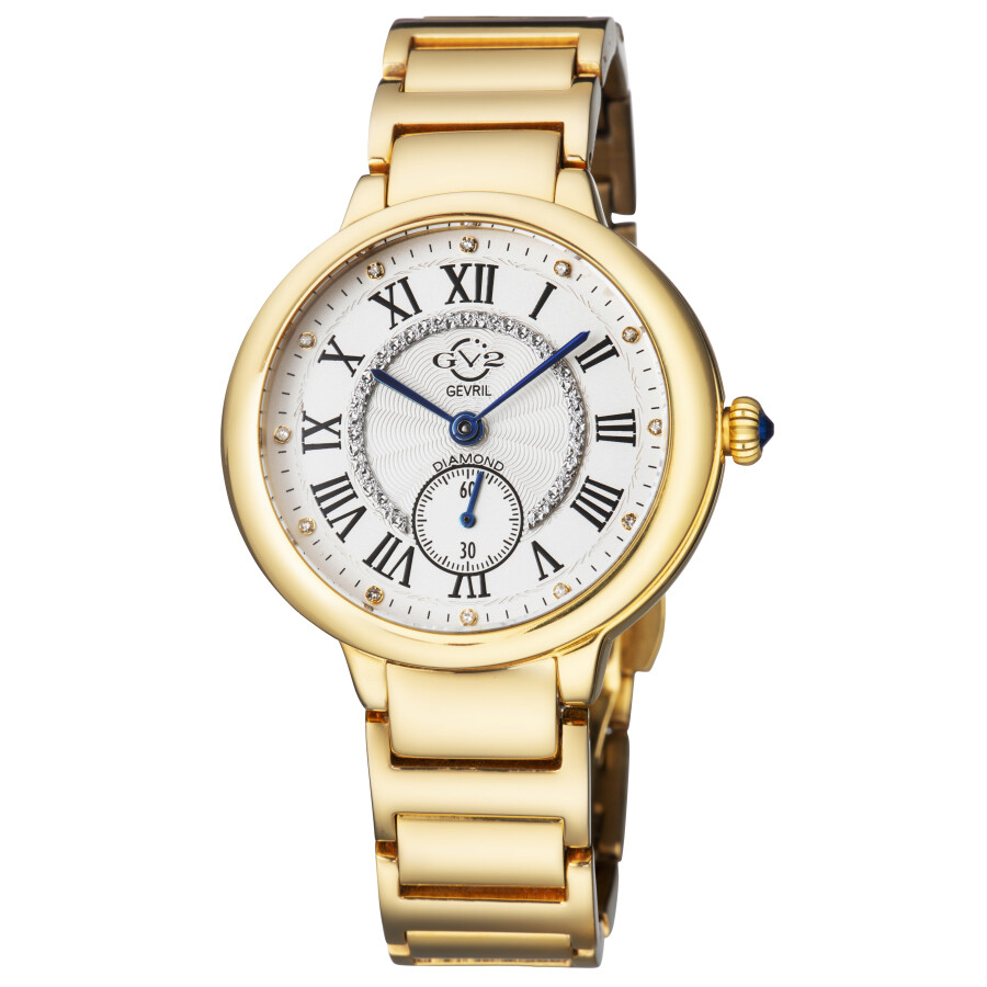 GV2 by Gevril Rome Quartz White Dial Ladies Watch 12202B
