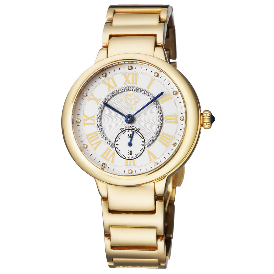 GV2 by Gevril Rome Quartz White Dial Ladies Watch 12208B