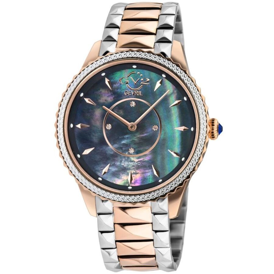 GV2 by Gevril Siena Quartz Diamond Blue Mother of Pearl Dial Ladies Watch 11705-425