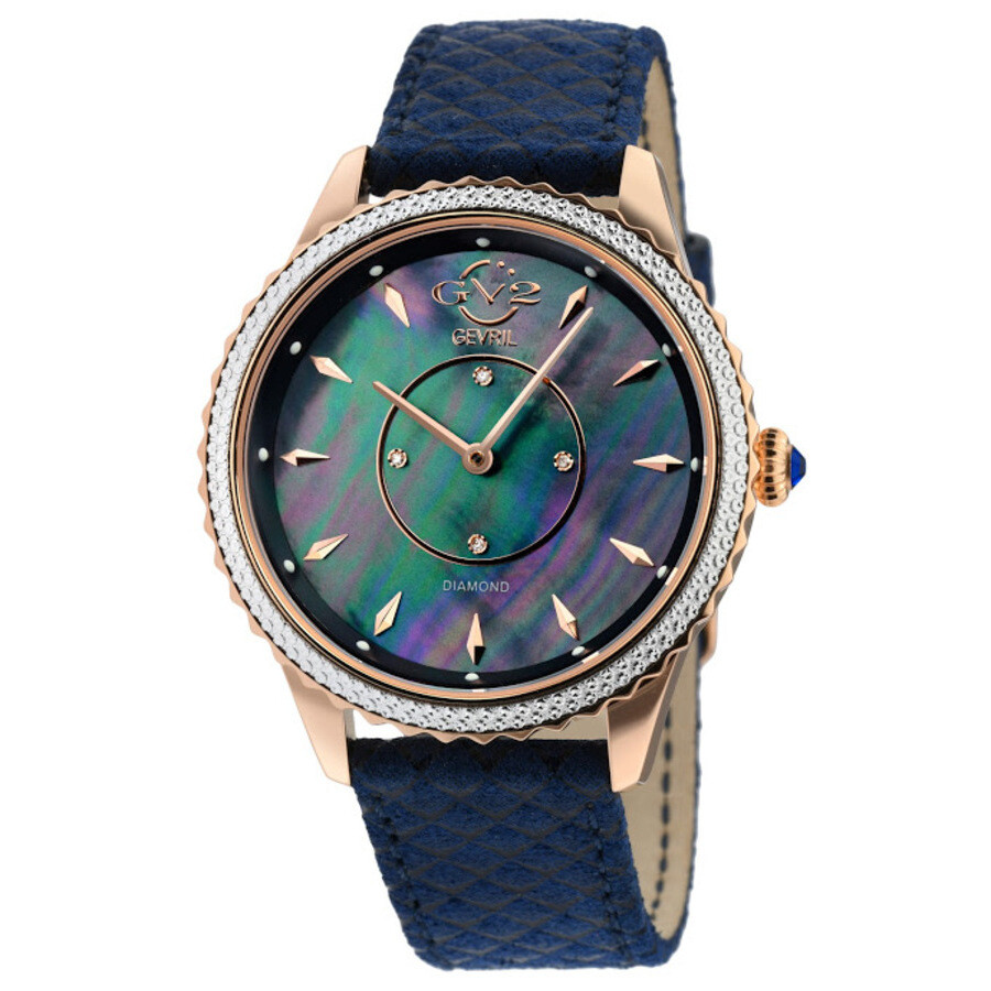 GV2 by Gevril Siena Quartz Diamond Mother of Pearl Dial Ladies Watch 11705-425.E