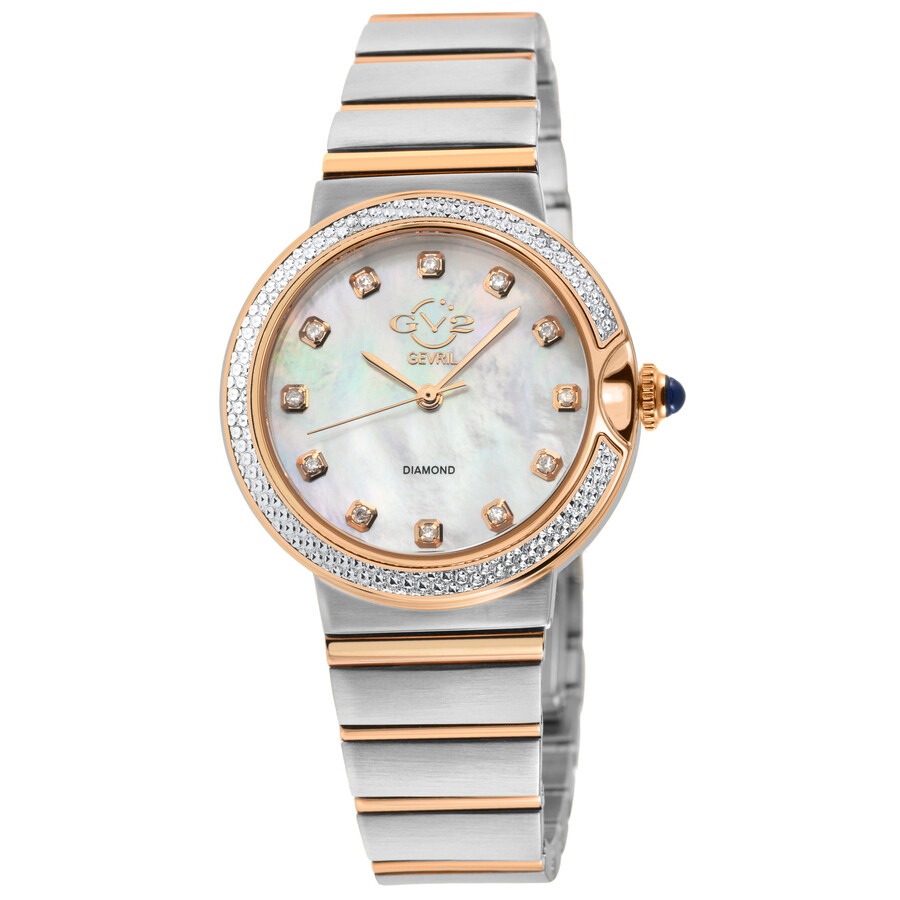 GV2 by Gevril Sorrento Diamond Mother of Pearl Dial Ladies Watch 12443B
