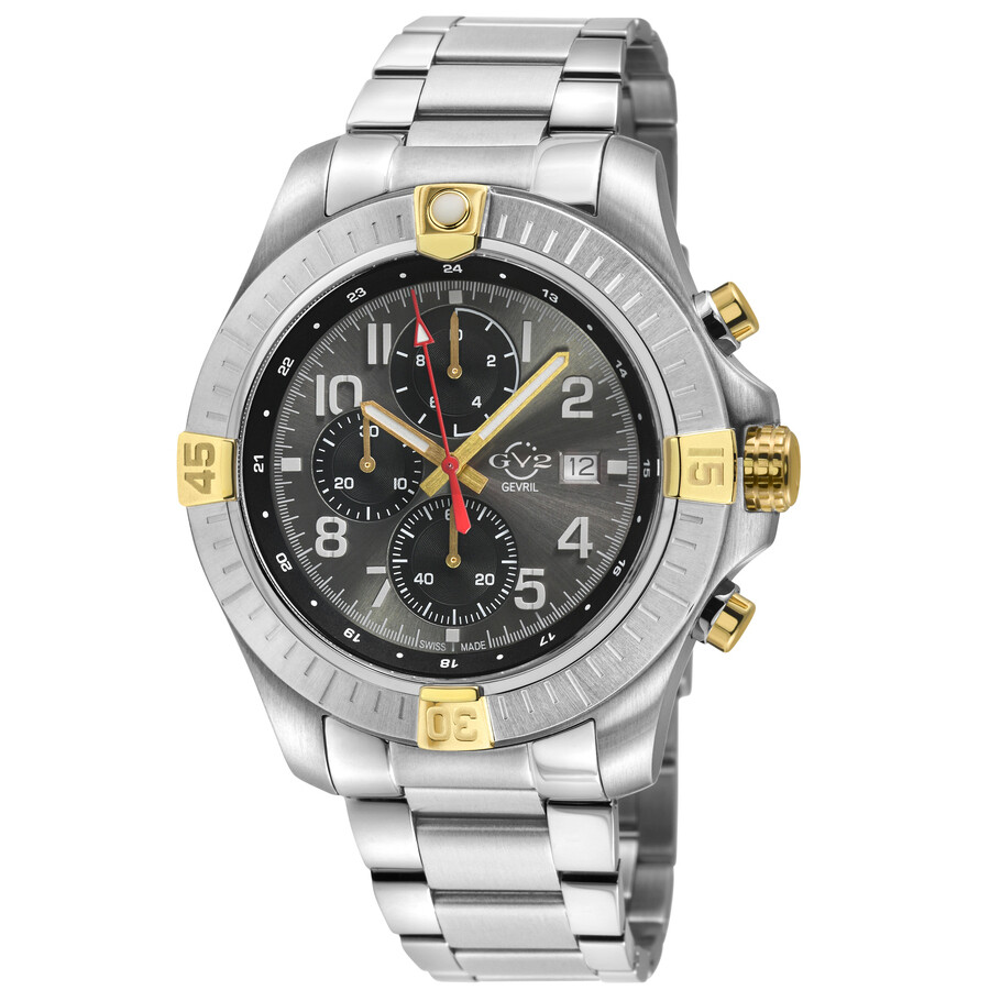 GV2 by Gevril T38 Chronograph Quartz Grey Dial Men's Watch 42803B
