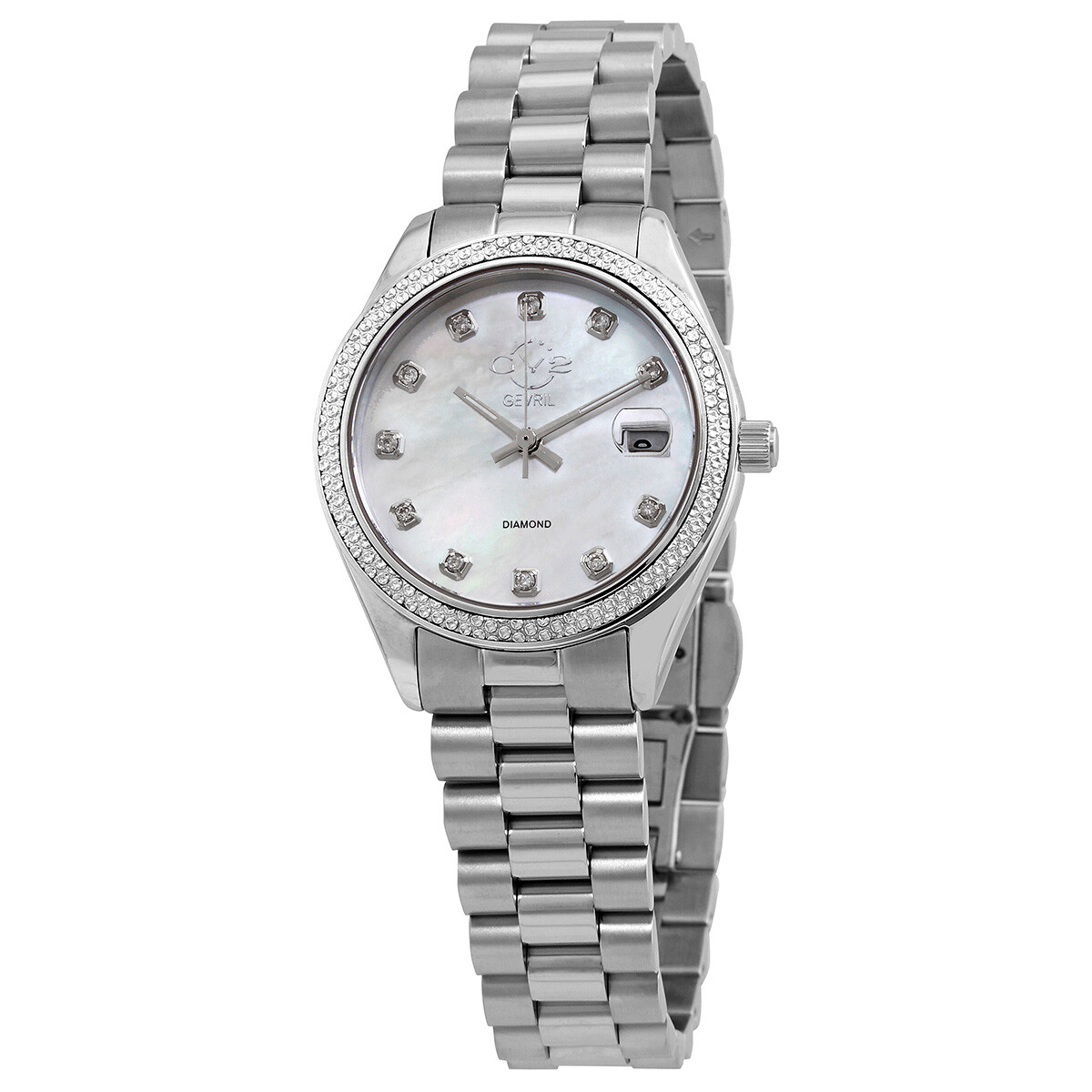 GV2 by Gevril Turin Diamond Mother of Pearl Dial Ladies Watch 12425B