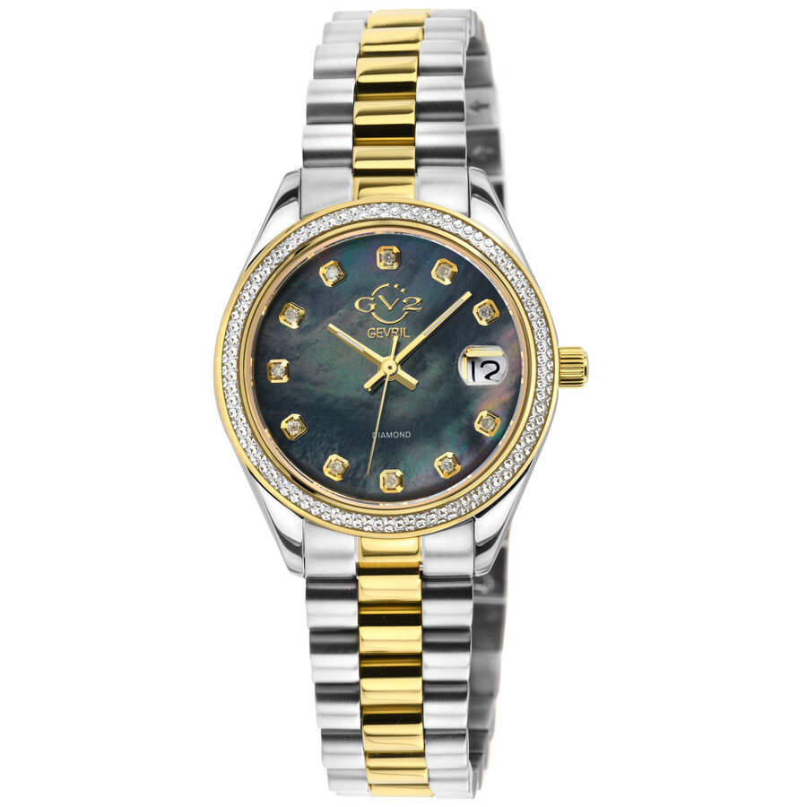 GV2 by Gevril Turin Quartz Diamond Ladies Watch 12421B