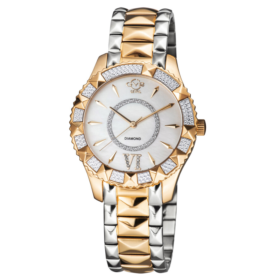 GV2 by Gevril Venice Quartz Diamond White Dial Ladies Watch 11716-929