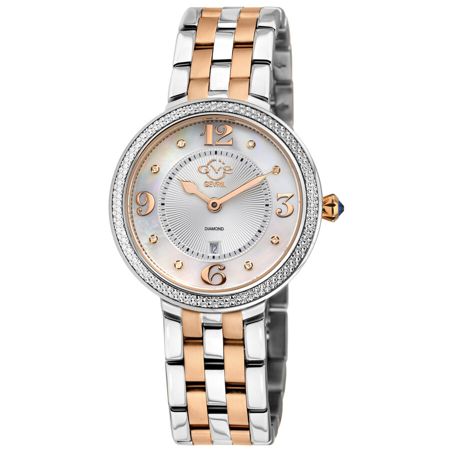 GV2 by Gevril Verona Diamond Mother of Pearl Dial Ladies Watch 12904B