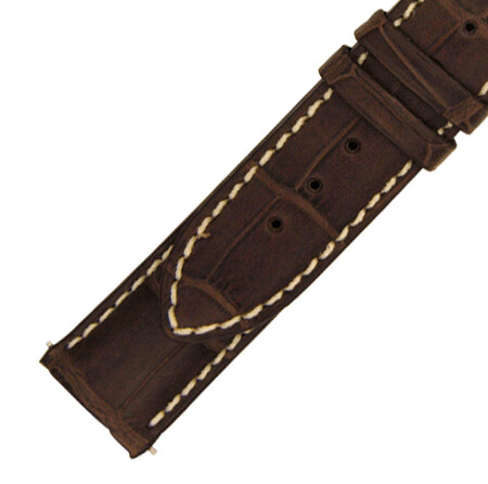 Hadley Roma 21 MM Matte Light Grey Alligator Leather Strap