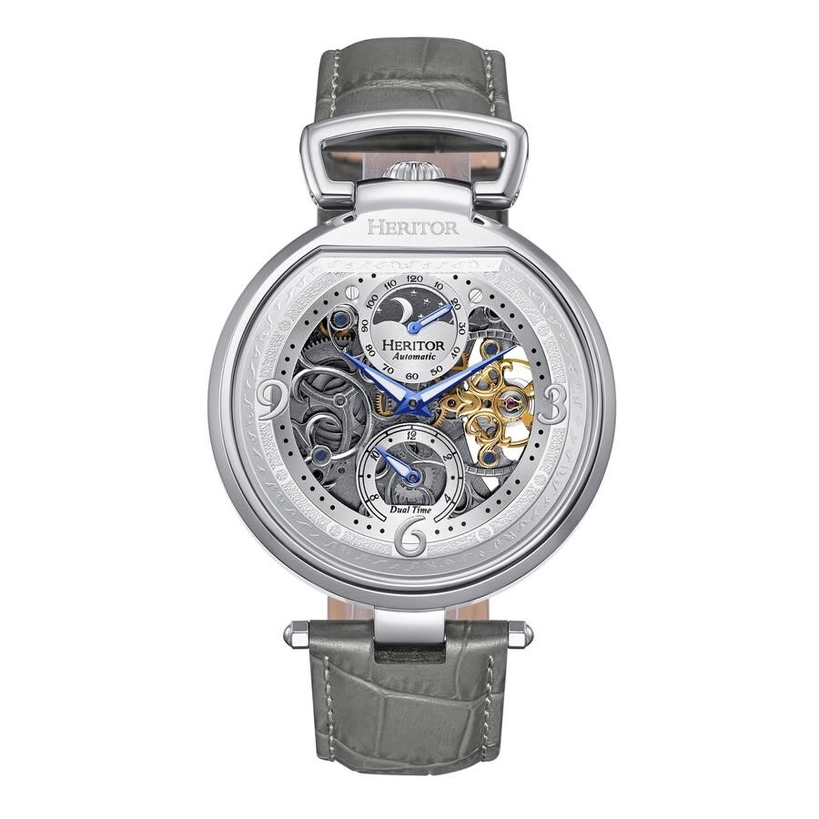 Heritor Lincoln Automatic Moon Phase Silver Dial Men's Watch HERHS3602