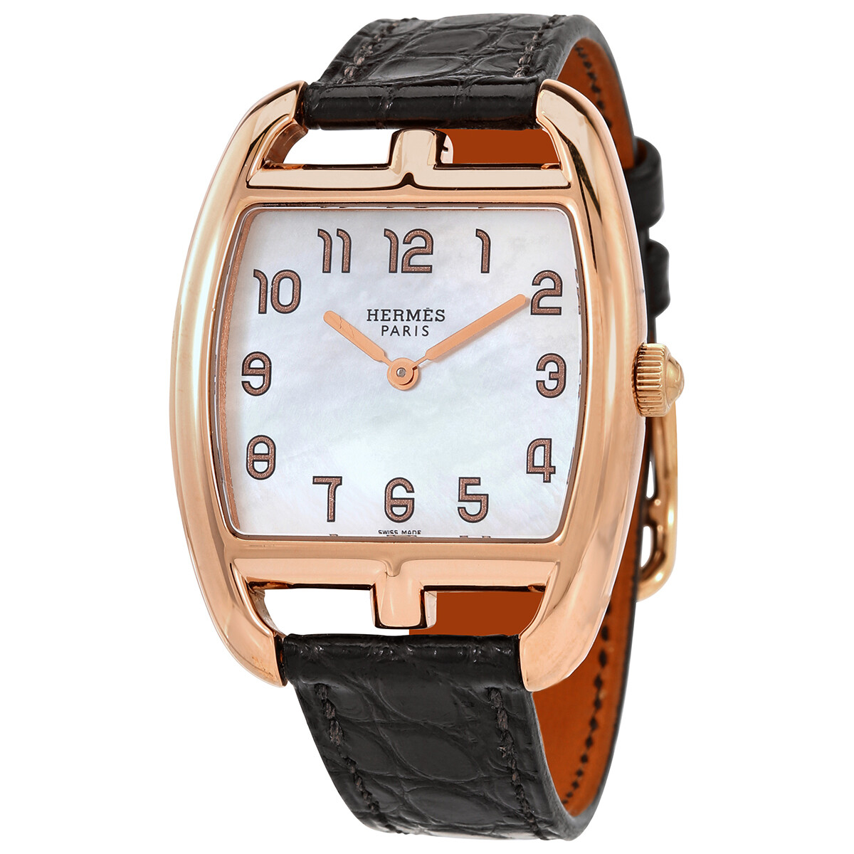 Hermes Cape Cod Quartz White Mother of Pearl Dial Ladies Watch 037654WW00