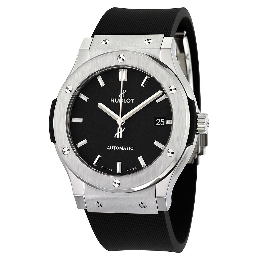 Hublot Classic Fusion Automatic Black Dial Black Rubber Men's 45mm Watch 511.NX.1171.RX