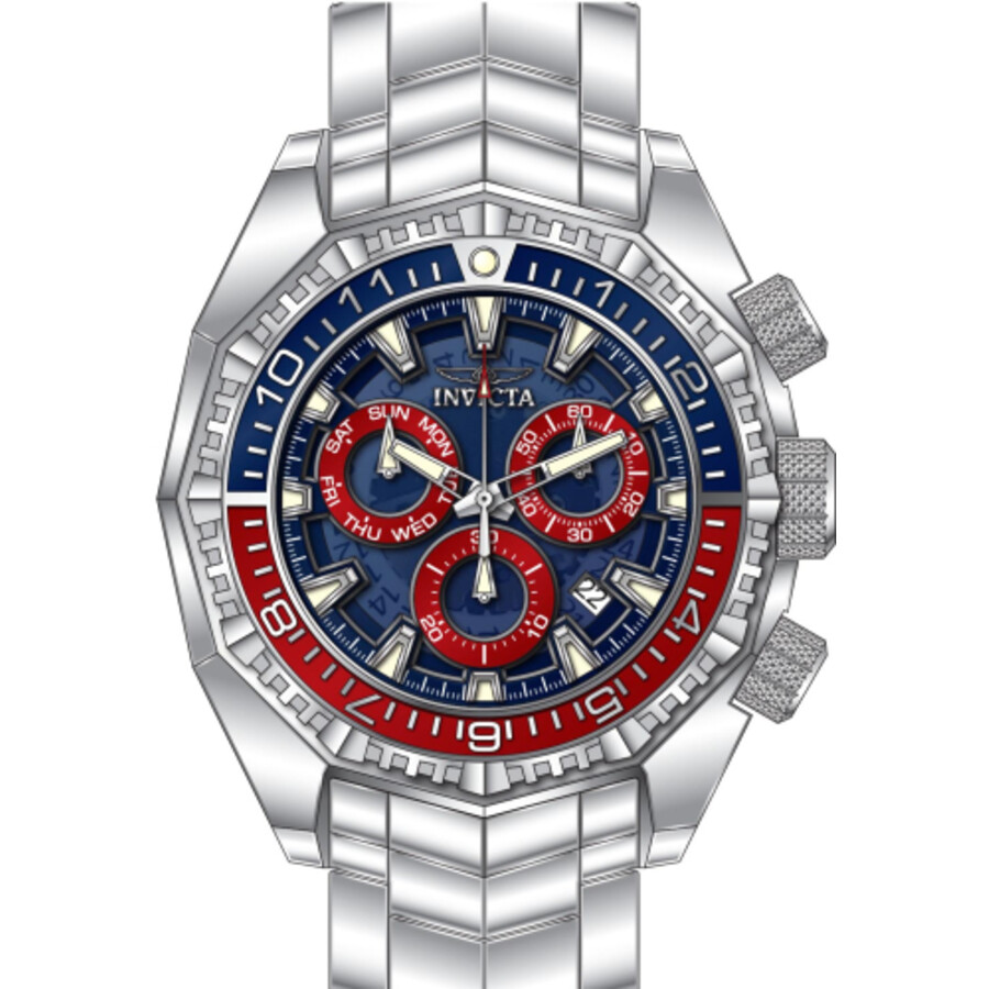 Invicta Akula Chronograph Quartz Blue Dial Pepsi Bezel Men's Watch 44296