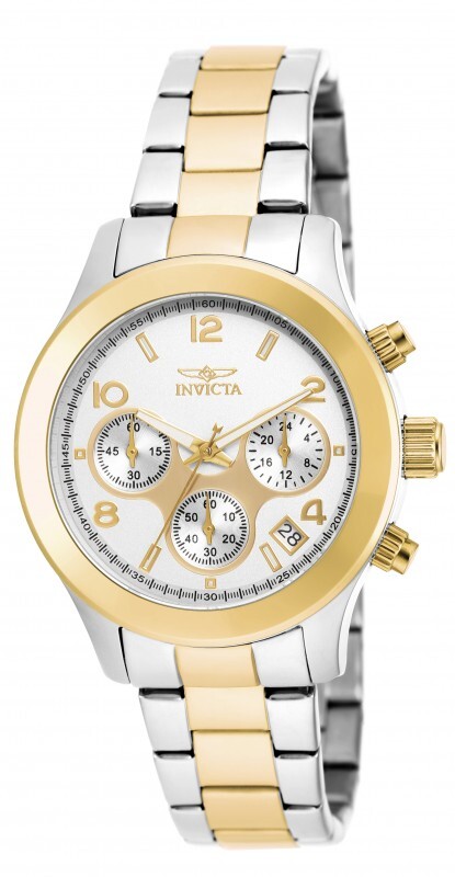 Invicta Angel Chronograph Silver Dial Two-tone Men's Watch 19219