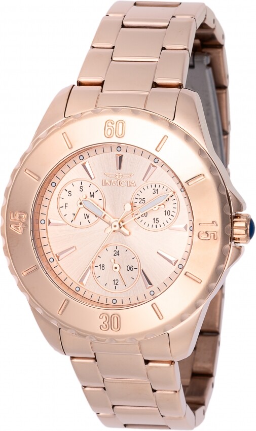 Invicta Angel GMT Quartz Rose Gold Dial Ladies Watch 48403