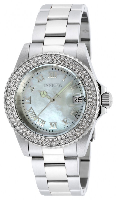 Invicta Angel Mother of Pearl Dial Stainless Steel Ladies Watch 19873