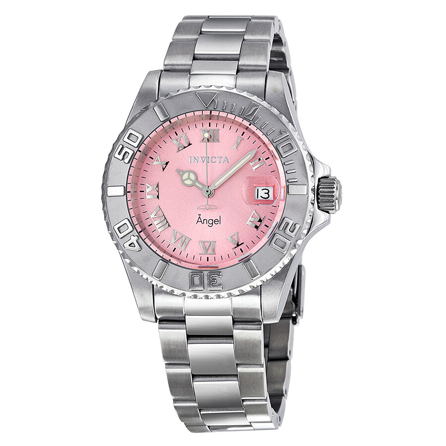 Invicta Angel Pink Dial Stainless Steel Ladies Watch 14360