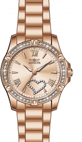 Invicta Angel Quartz Crystal Rose Gold Dial Ladies Watch 49843