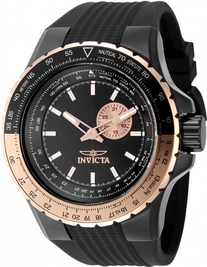 Invicta Aviator Quartz Black Dial Men's Watch 49725