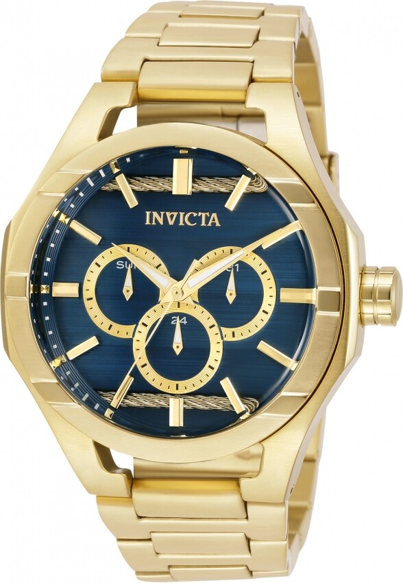Invicta Bolt Quartz Blue Dial Yellow Gold-tone Men's Watch 31830