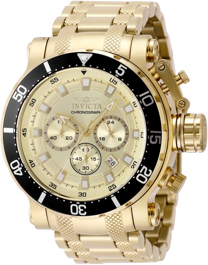 Invicta Coalition Forces Chronograph GMT Quartz Gold Dial Men's Watch 49093