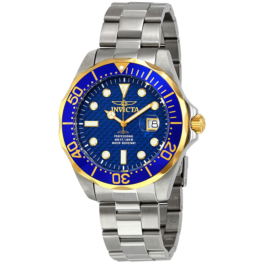 Invicta Pro Diver Blue Carbon Fiber Dial Men's Watch 12566