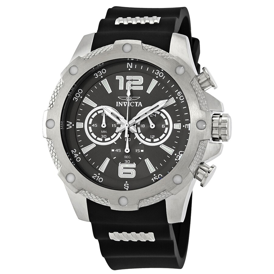 Invicta I-Force Charcoal Dial Black Polyurethane Men's Watch 19656